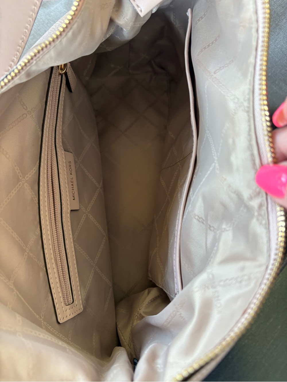 Michael Kors Light Beige Tote with Gold Hardware